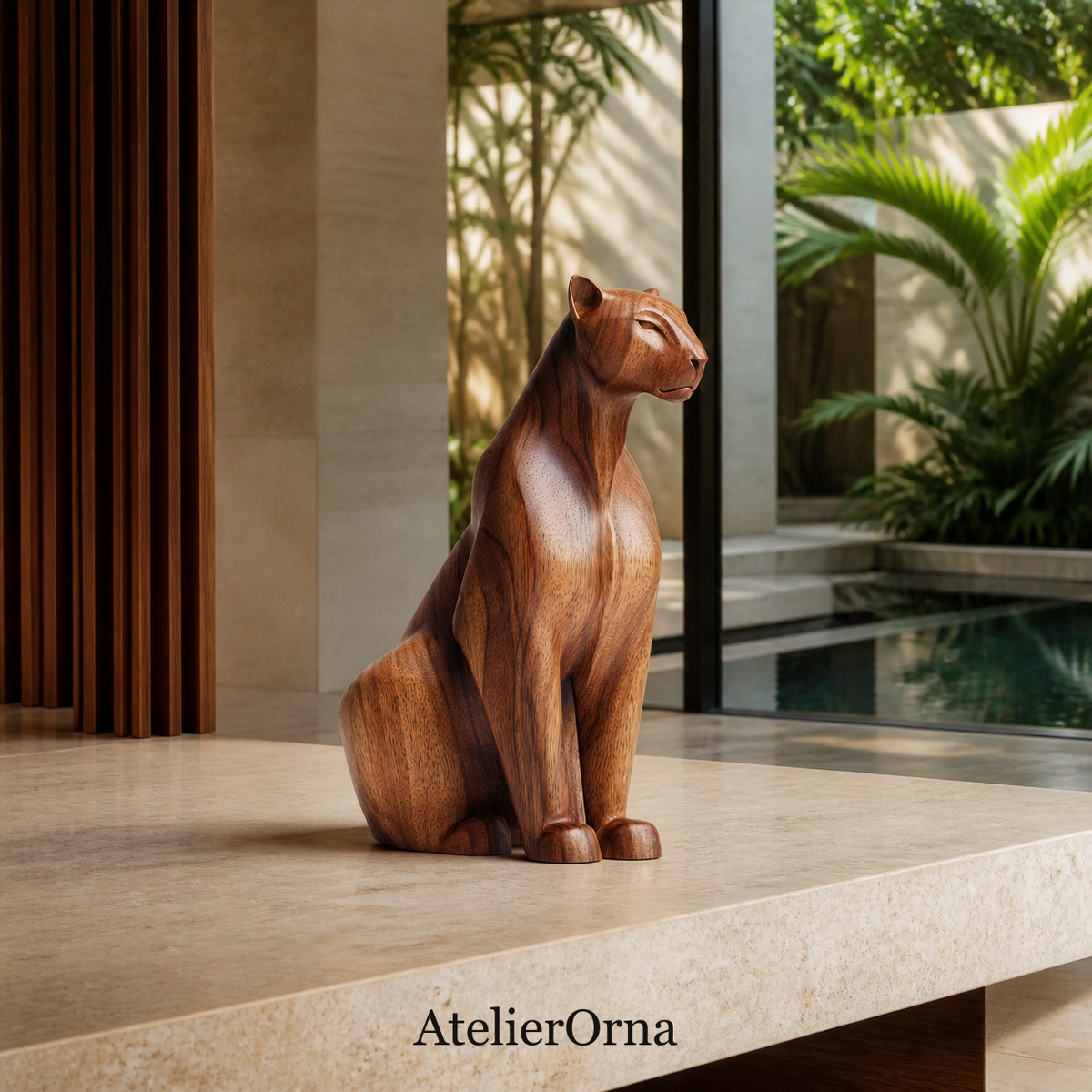 Panther Silhouette Sculpture