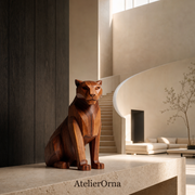 Geometric Panther Sculpture