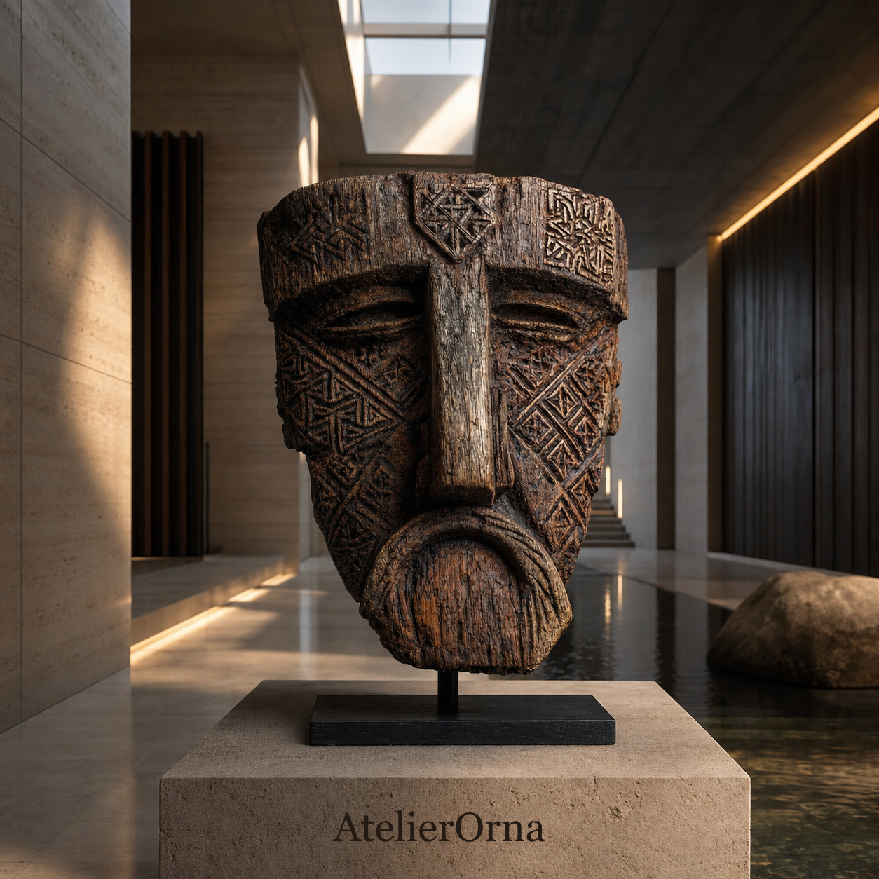 Runic Guardian | Wood Sculpture