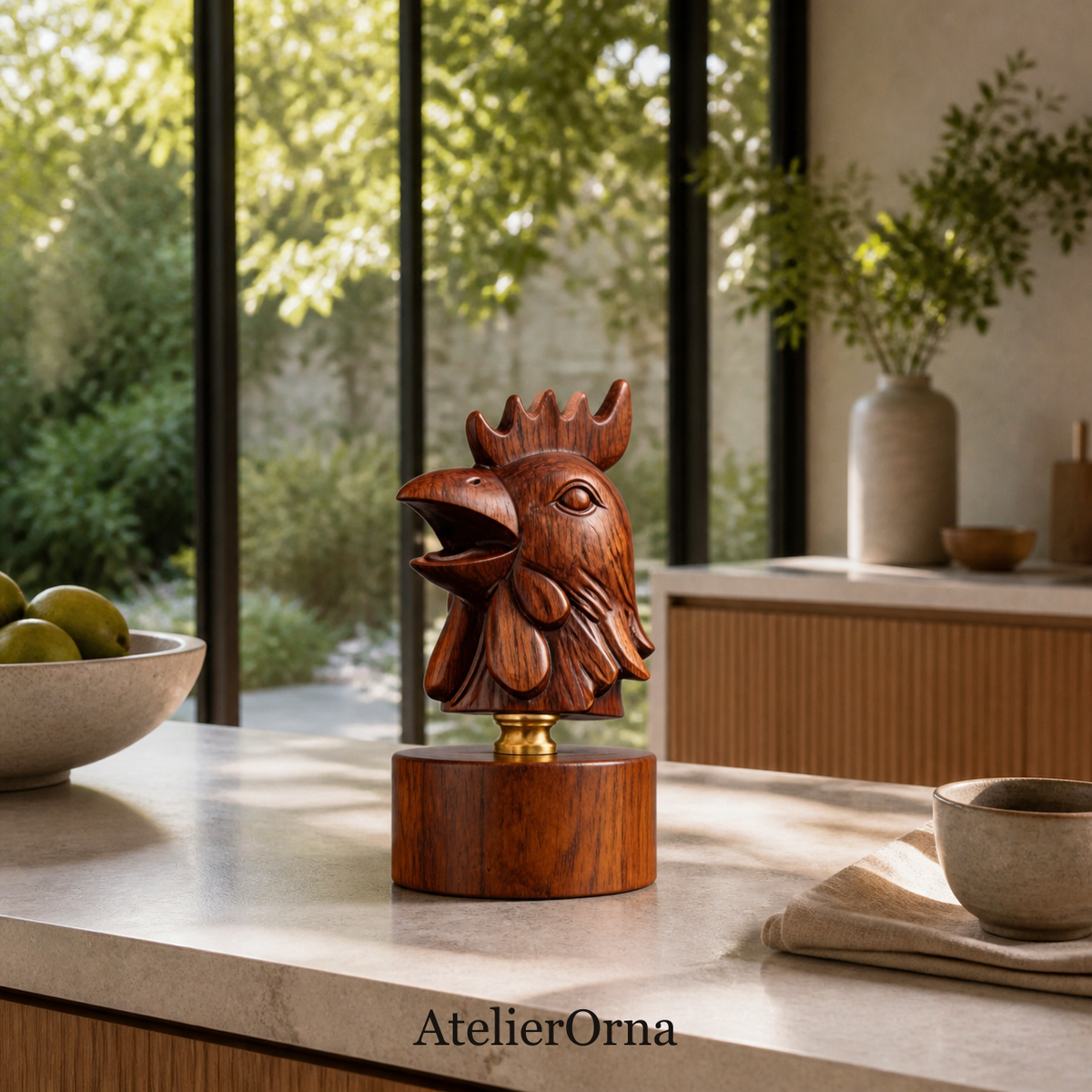Avis Gallus Lignum Sculpture