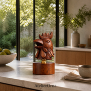 Avis Gallus Lignum Sculpture