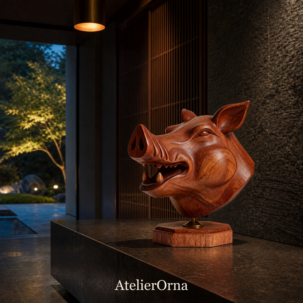 Wild Boar Lignum Sculpture