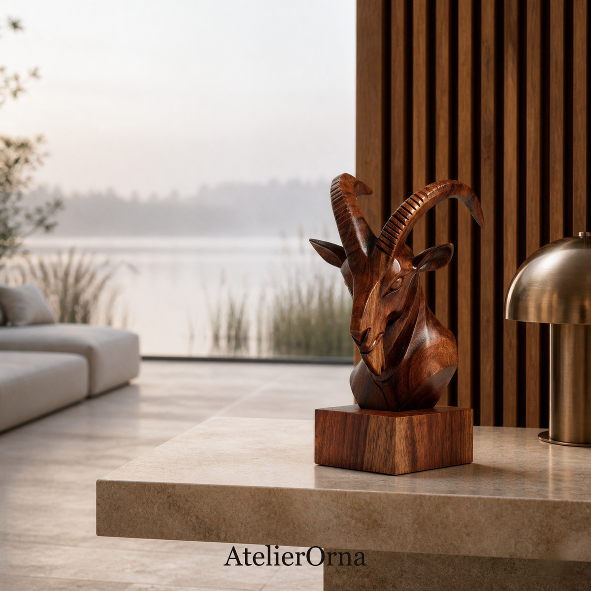 Stylized Ibex Sculpture