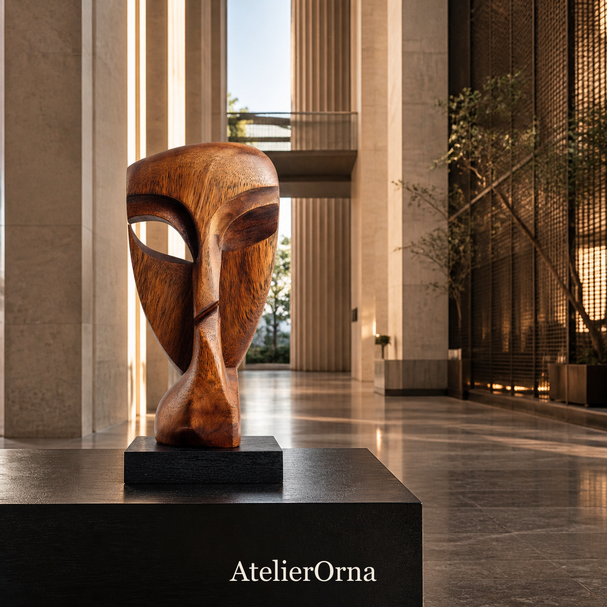 Asymmetrical Silence Gesture Mask Sculpture