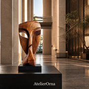 Asymmetrical Silence Gesture Mask Sculpture