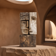 Stacked Dual Face Totem Sculpture