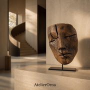 Split Eroded Visage Sculpture