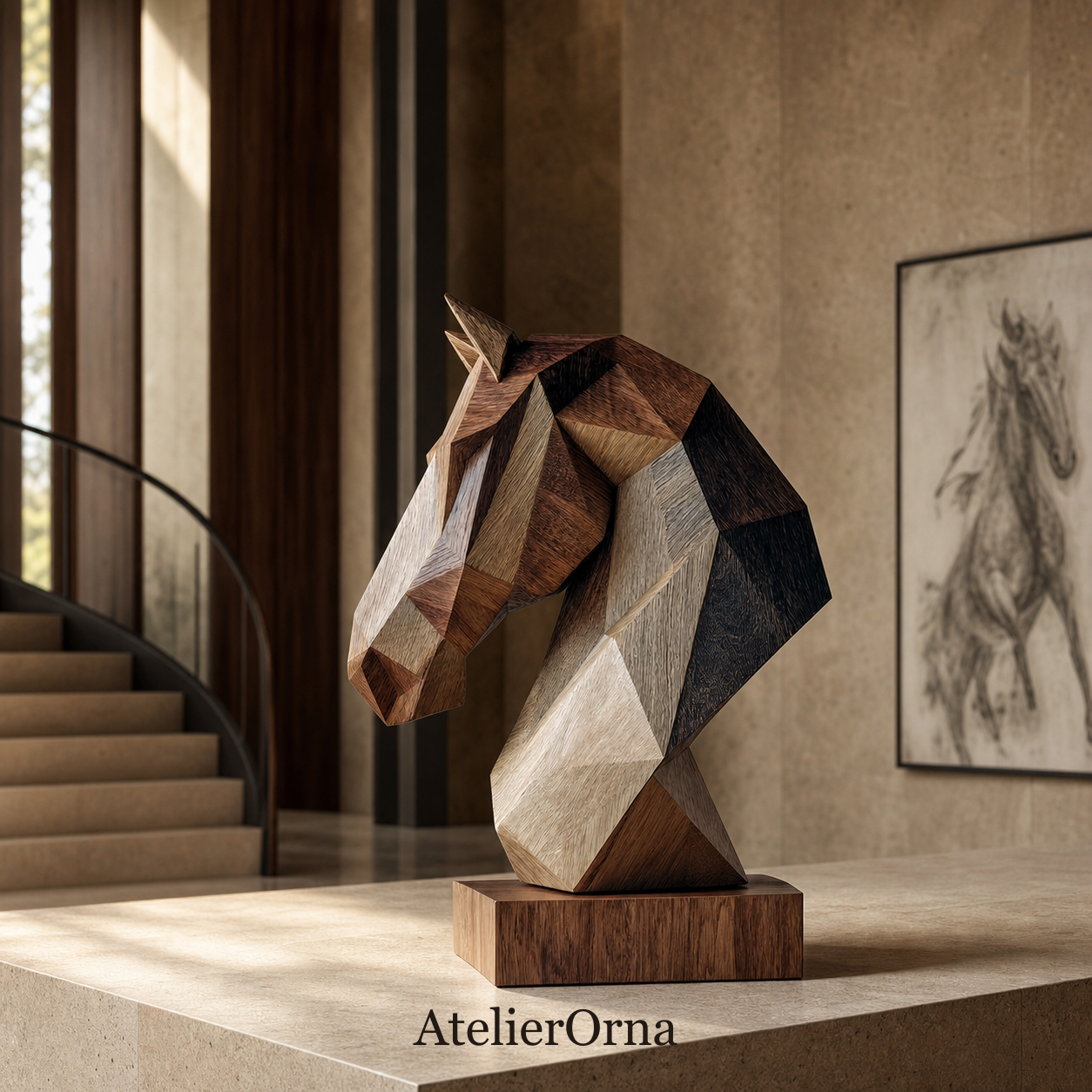 Geometric Steed | Wood Sculpture