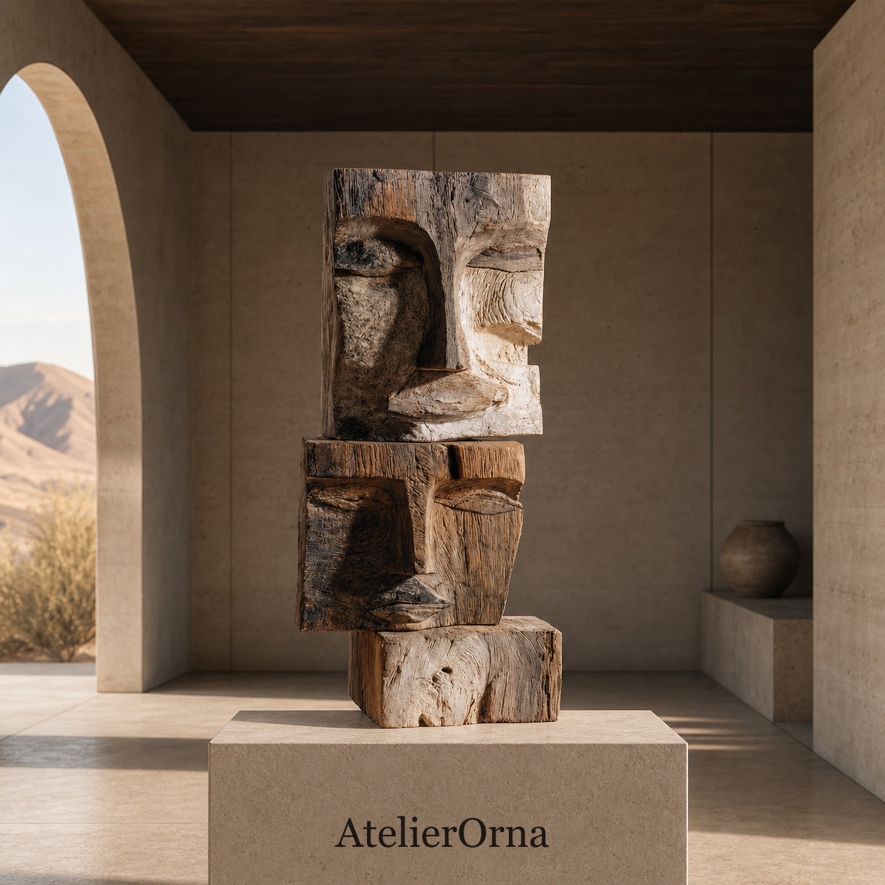 Faces of Identity | Wood Sculpture