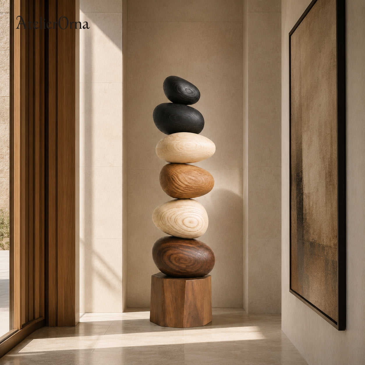 Large Wood Sculpture | Gradient Totem