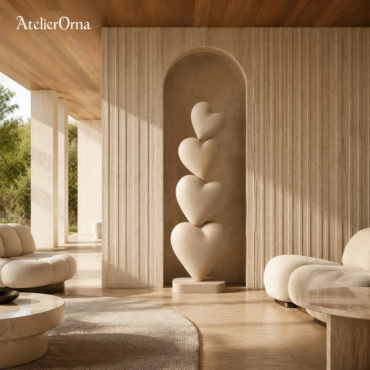 Large Wood Sculpture | Hearts Ascending