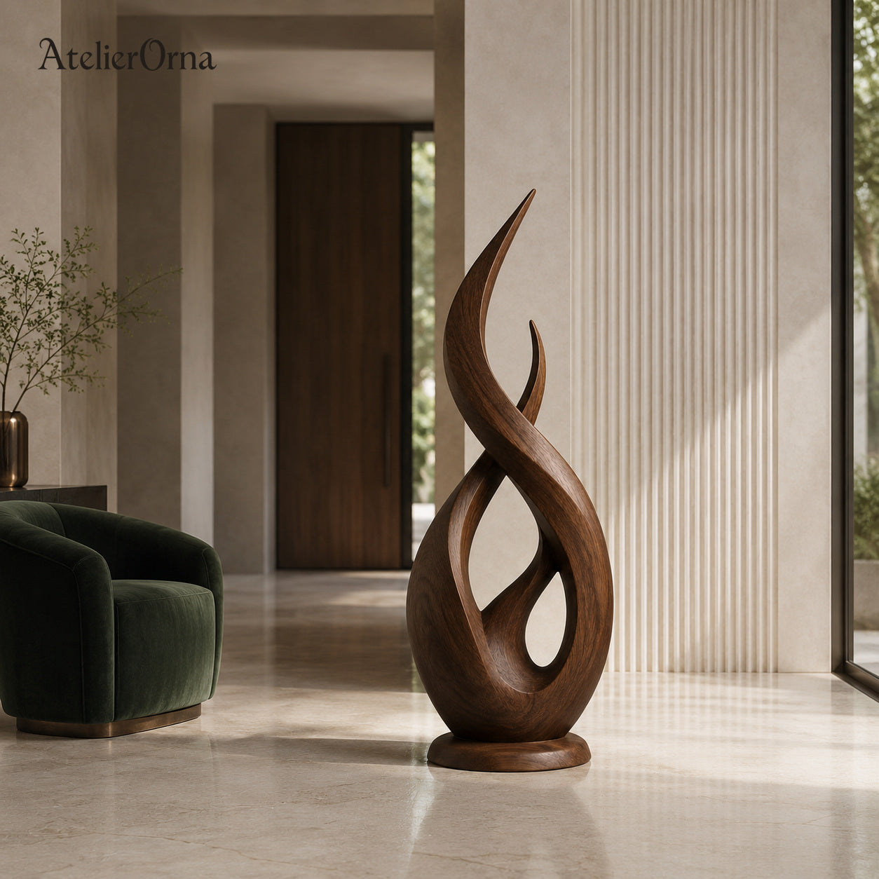 Large Wood Sculpture | Twin Flame Whisper