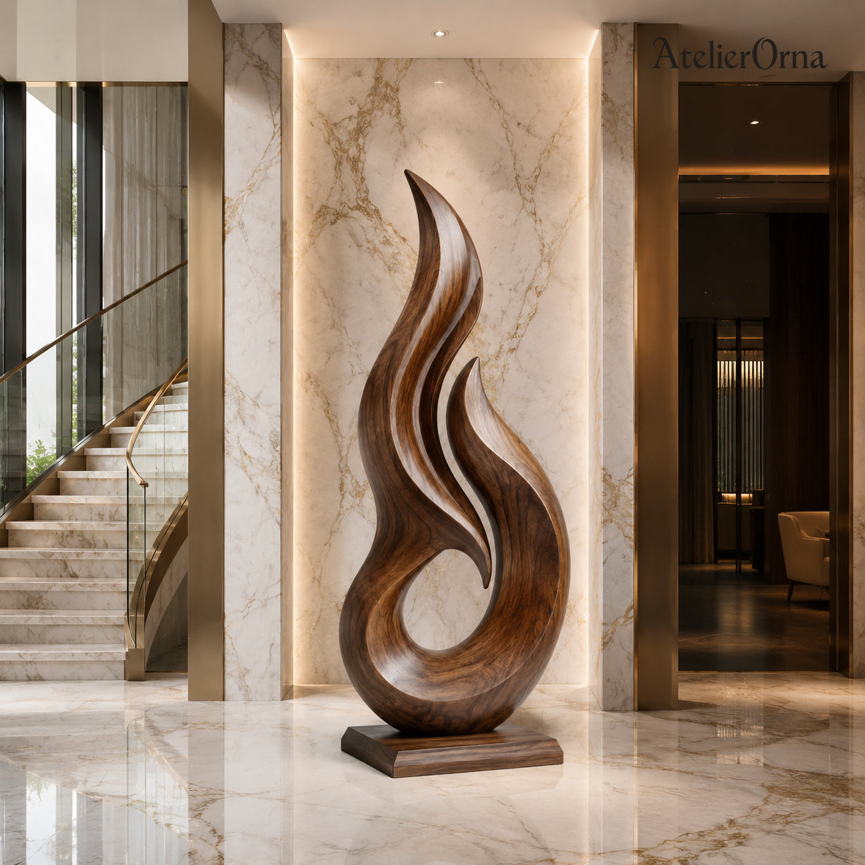 Large Wood Sculpture | Flame’s Embrace