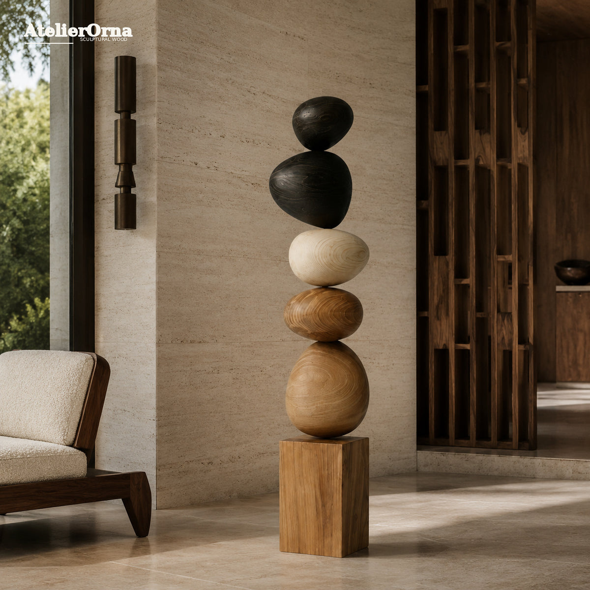Large Wood Sculpture | Gradient Totem
