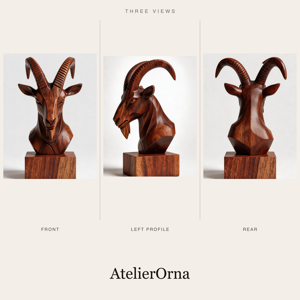 Stylized Ibex Sculpture