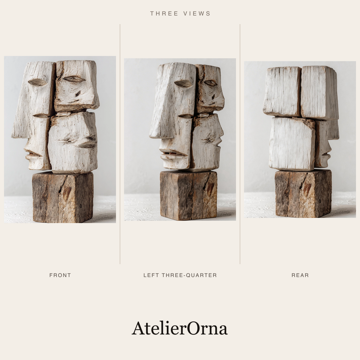 Quadruple Stacked Profile Totem Sculpture