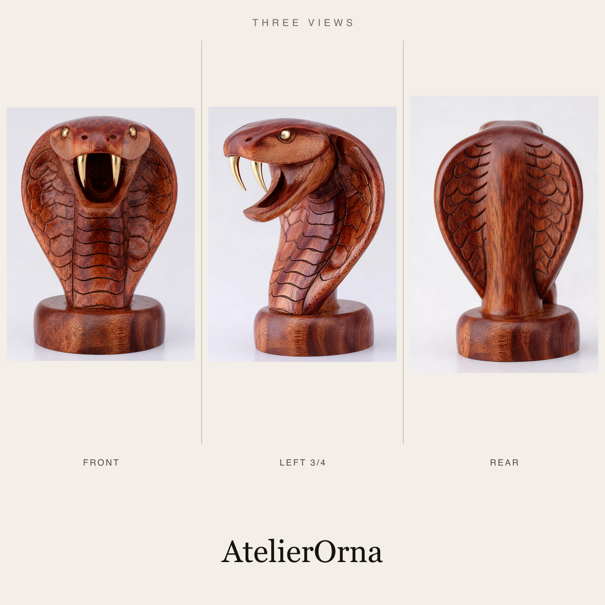 Golden Gaze Cobra Bust