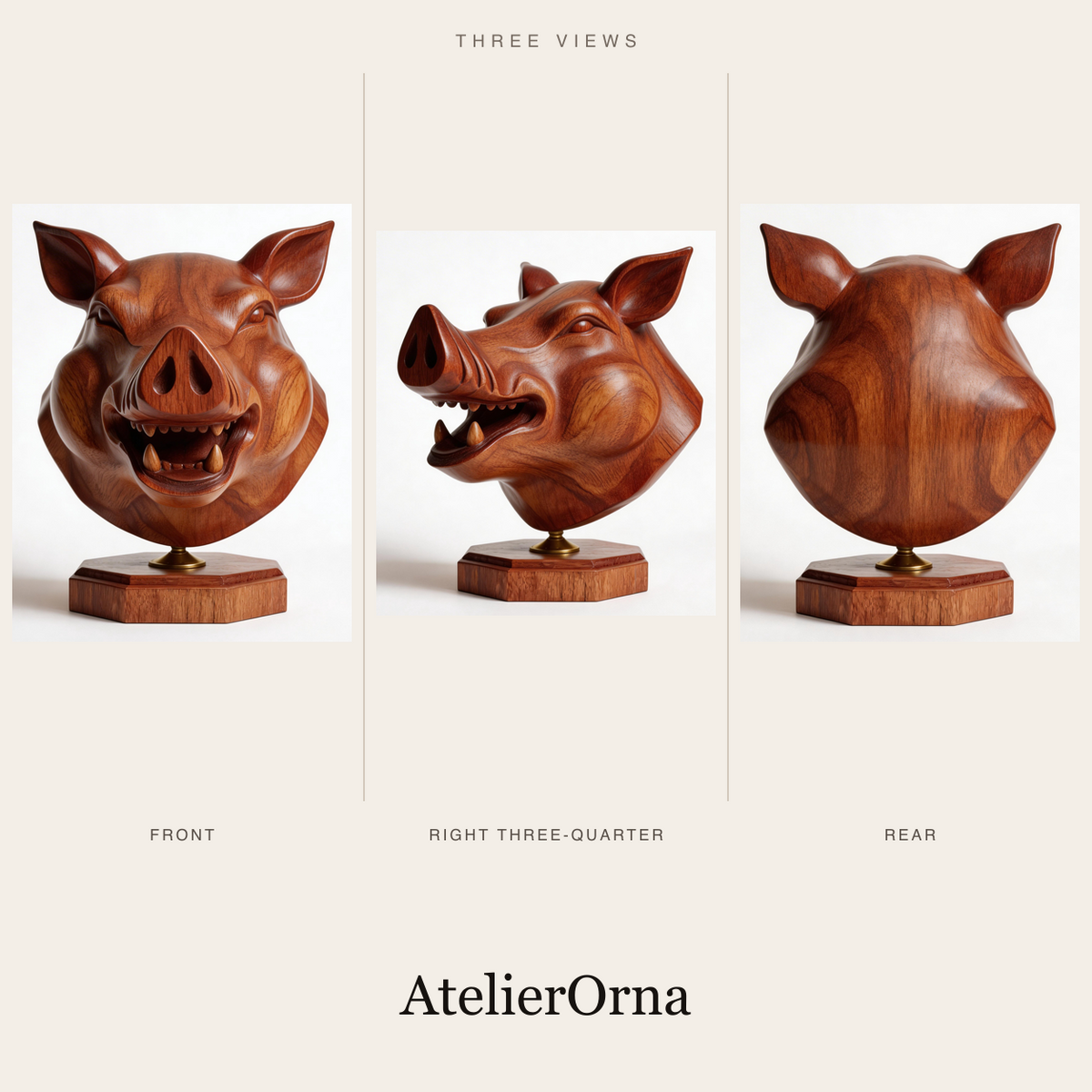 Wild Boar Lignum Sculpture