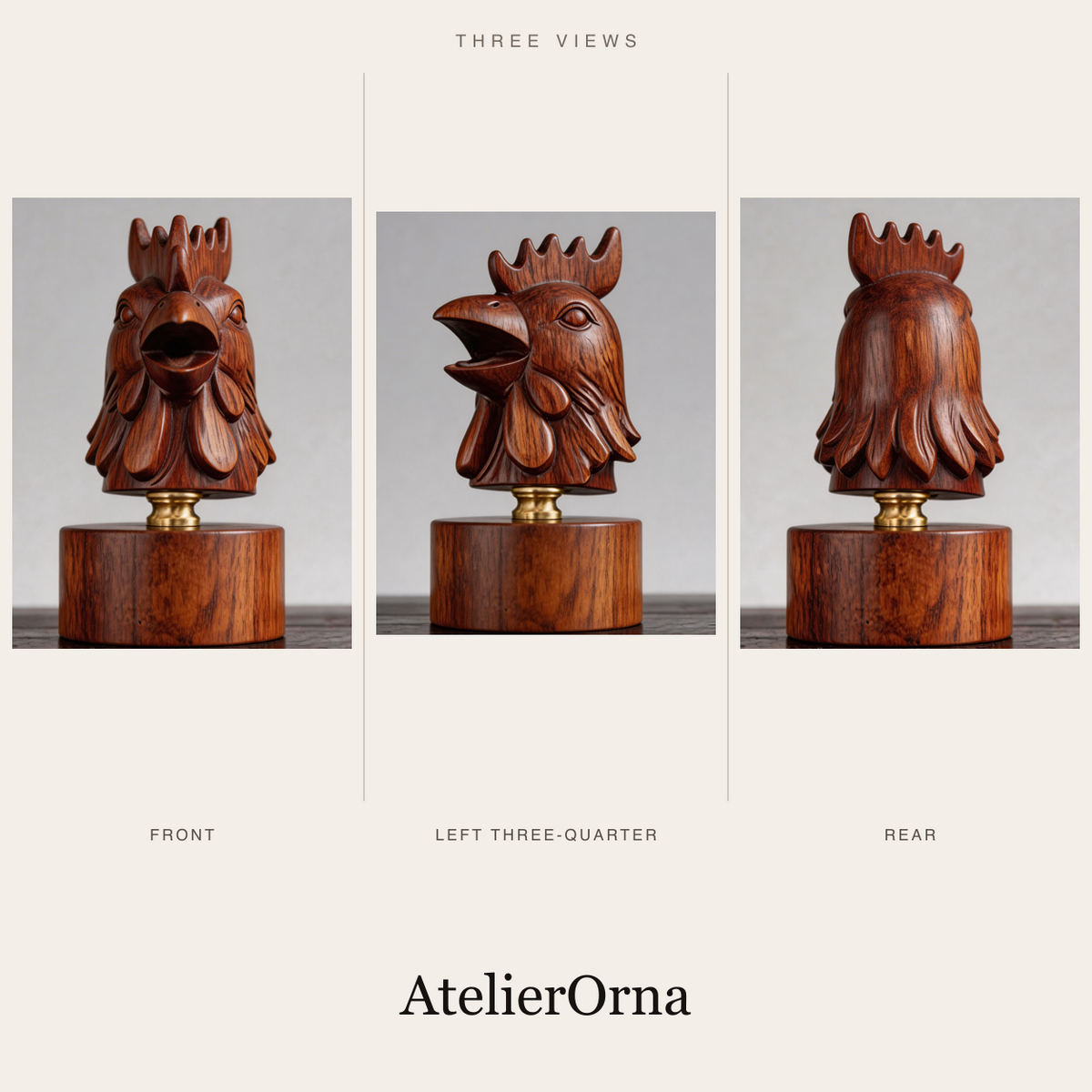 Avis Gallus Lignum Sculpture
