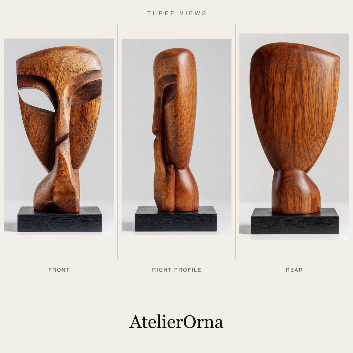 Asymmetrical Silence Gesture Mask Sculpture