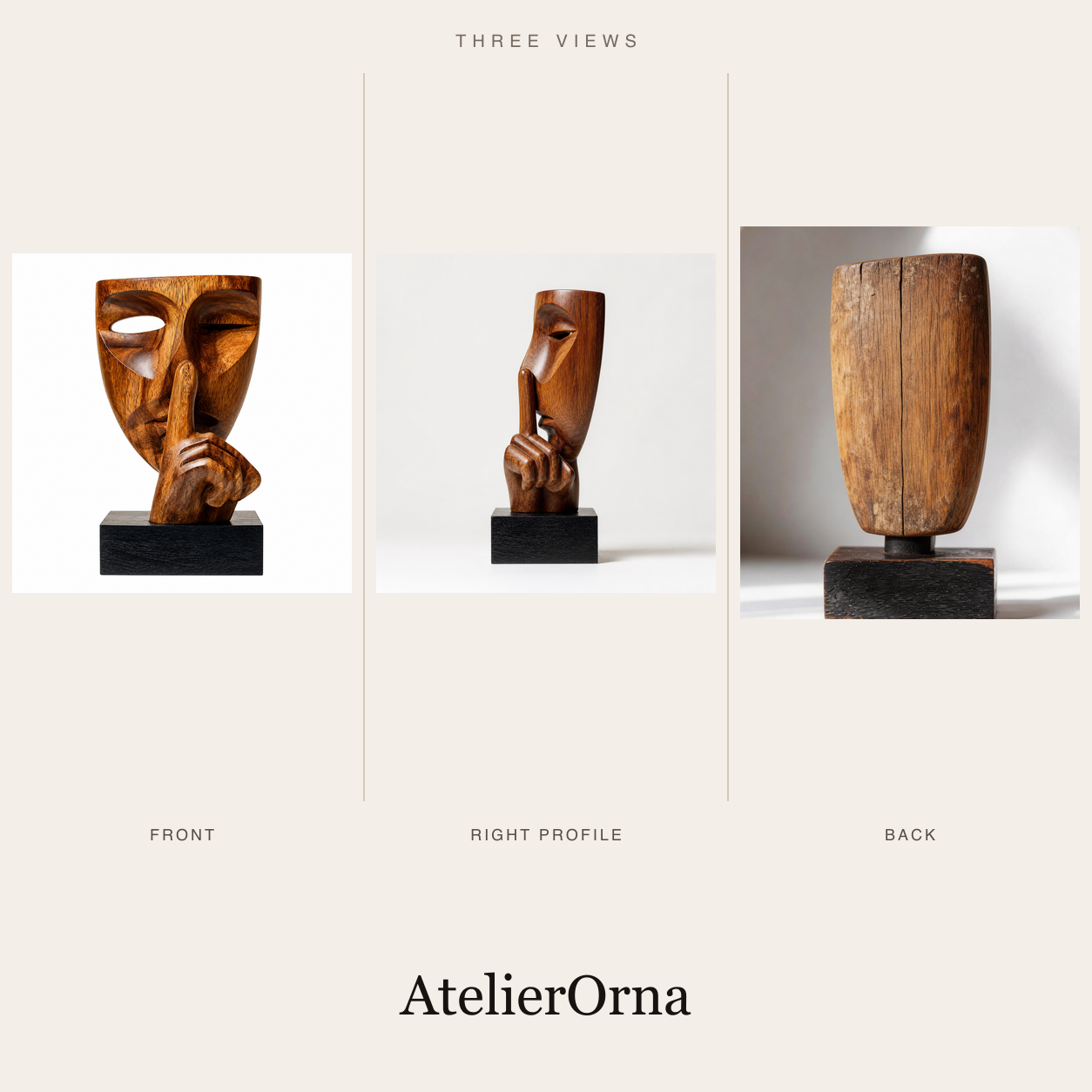Polished Silence Mask Sculpture