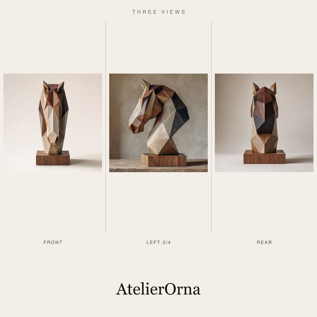Geometric Steed | Wood Sculpture