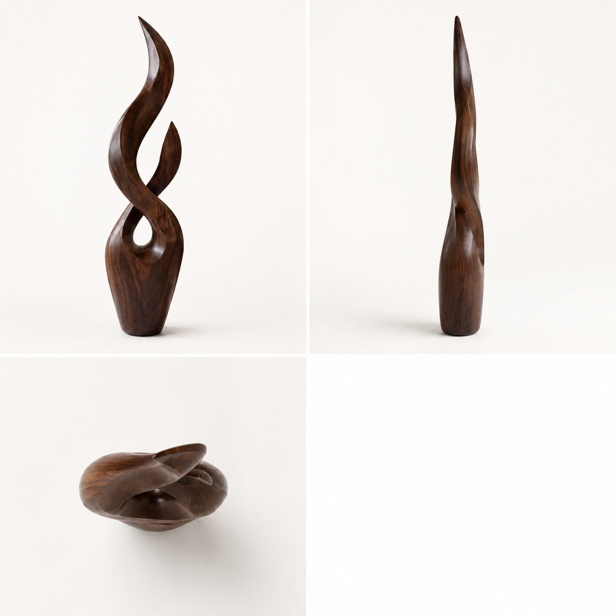 Large Wood Sculpture | Infinity Flame Knot