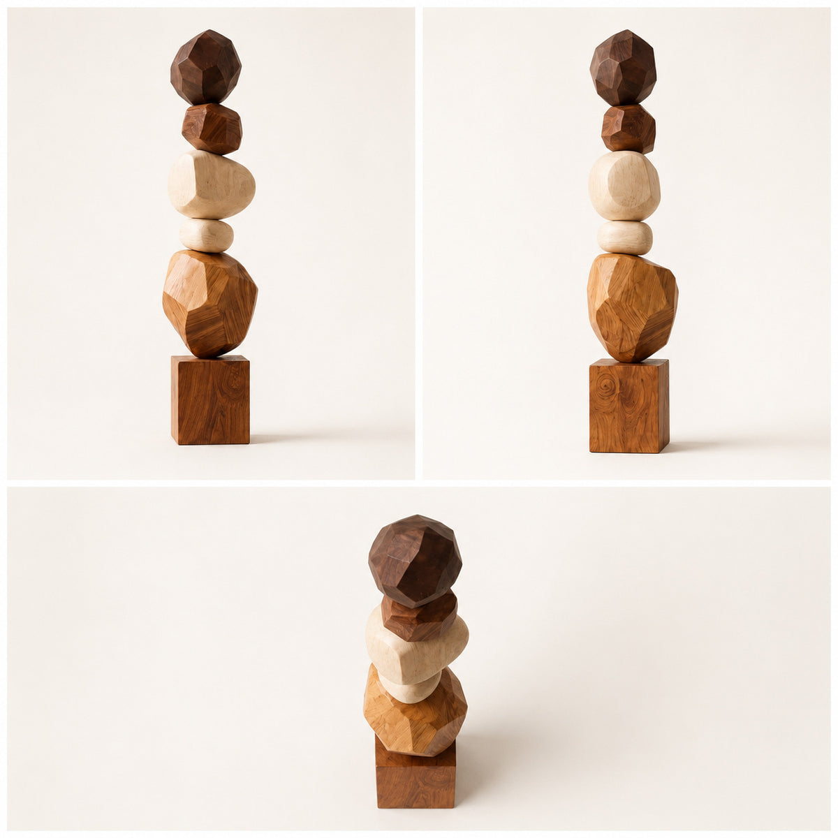 Large Wood Sculpture | Prism Light Balance