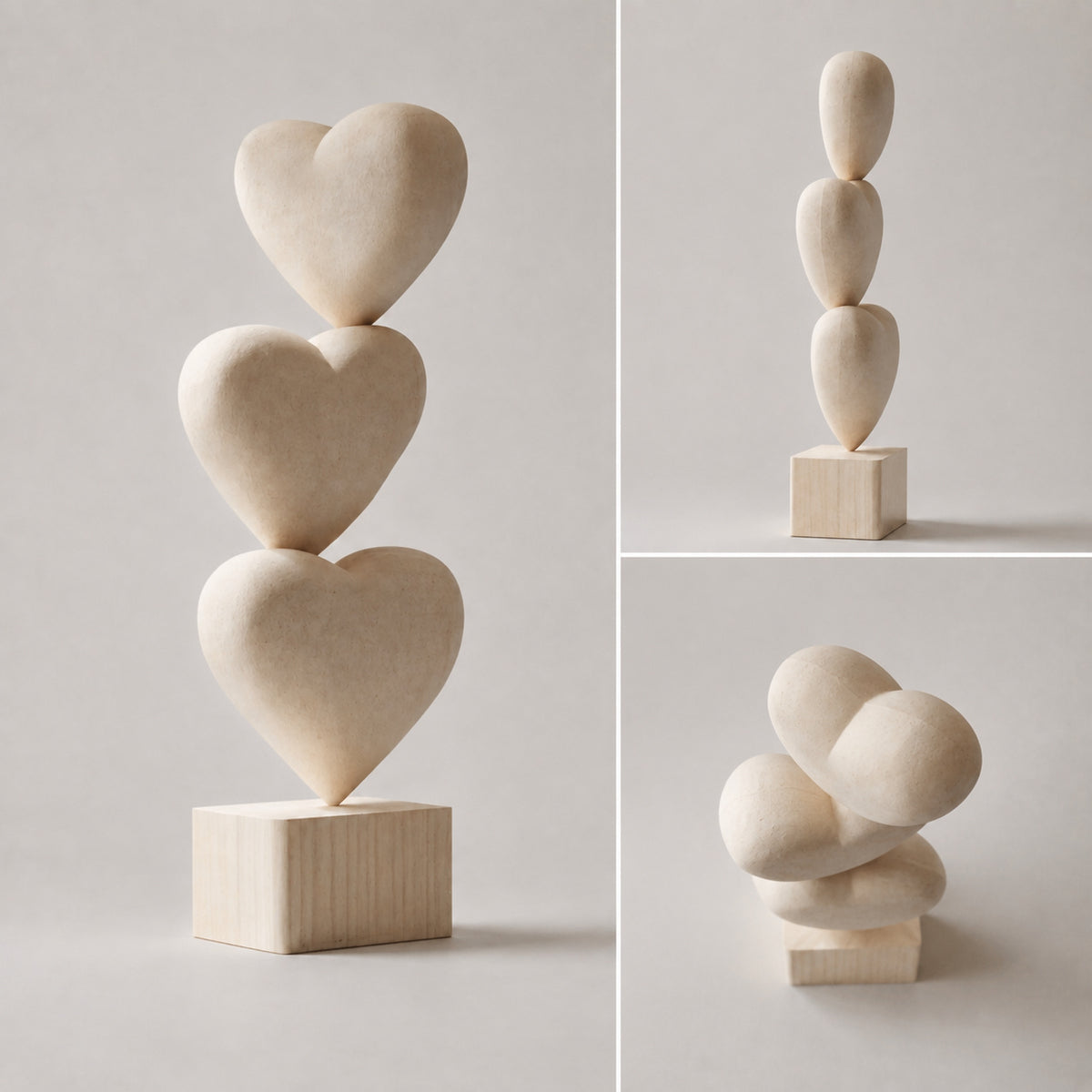Large Wood Sculpture | Hearts Ascending