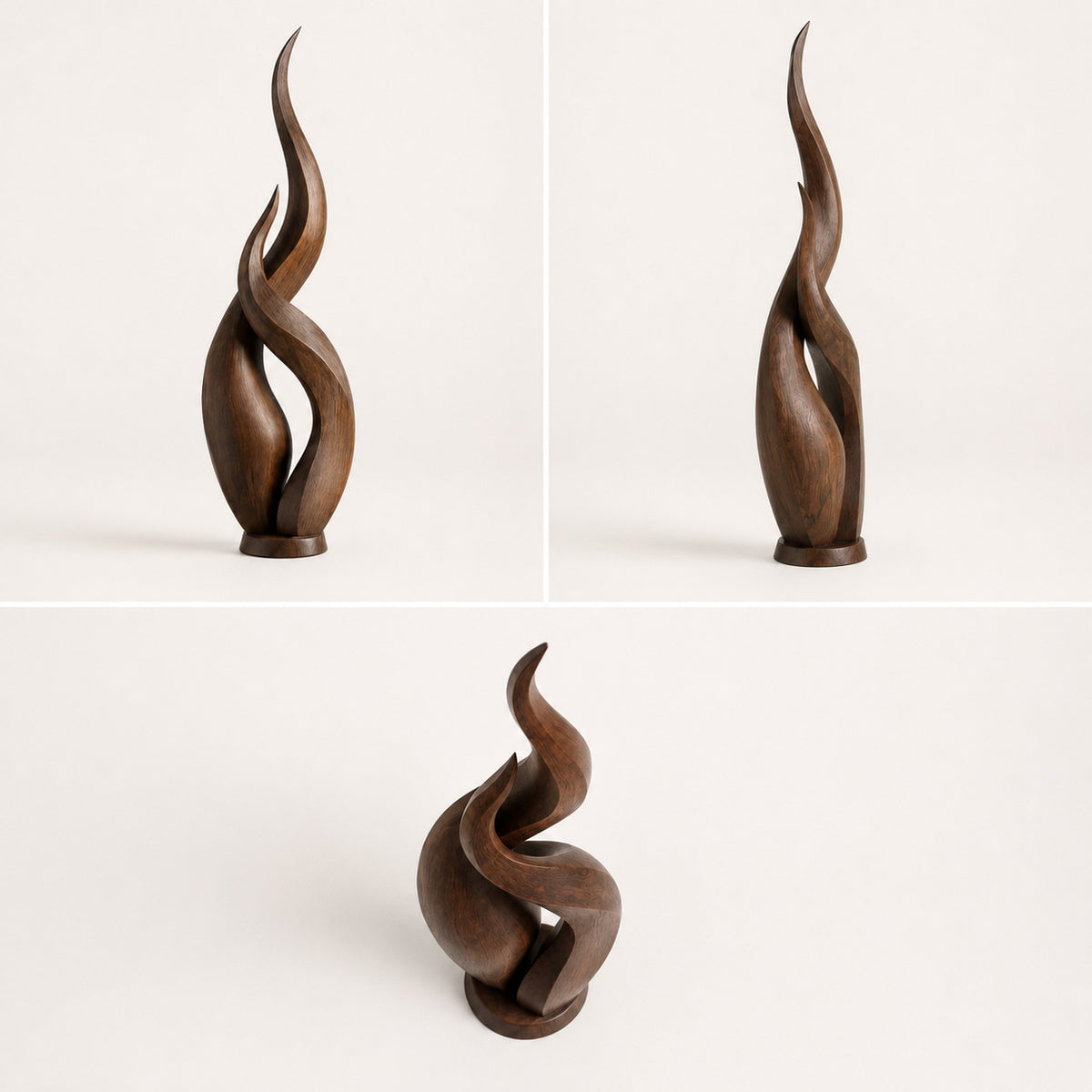 Large Wood Sculpture | Twin Flame Whisper