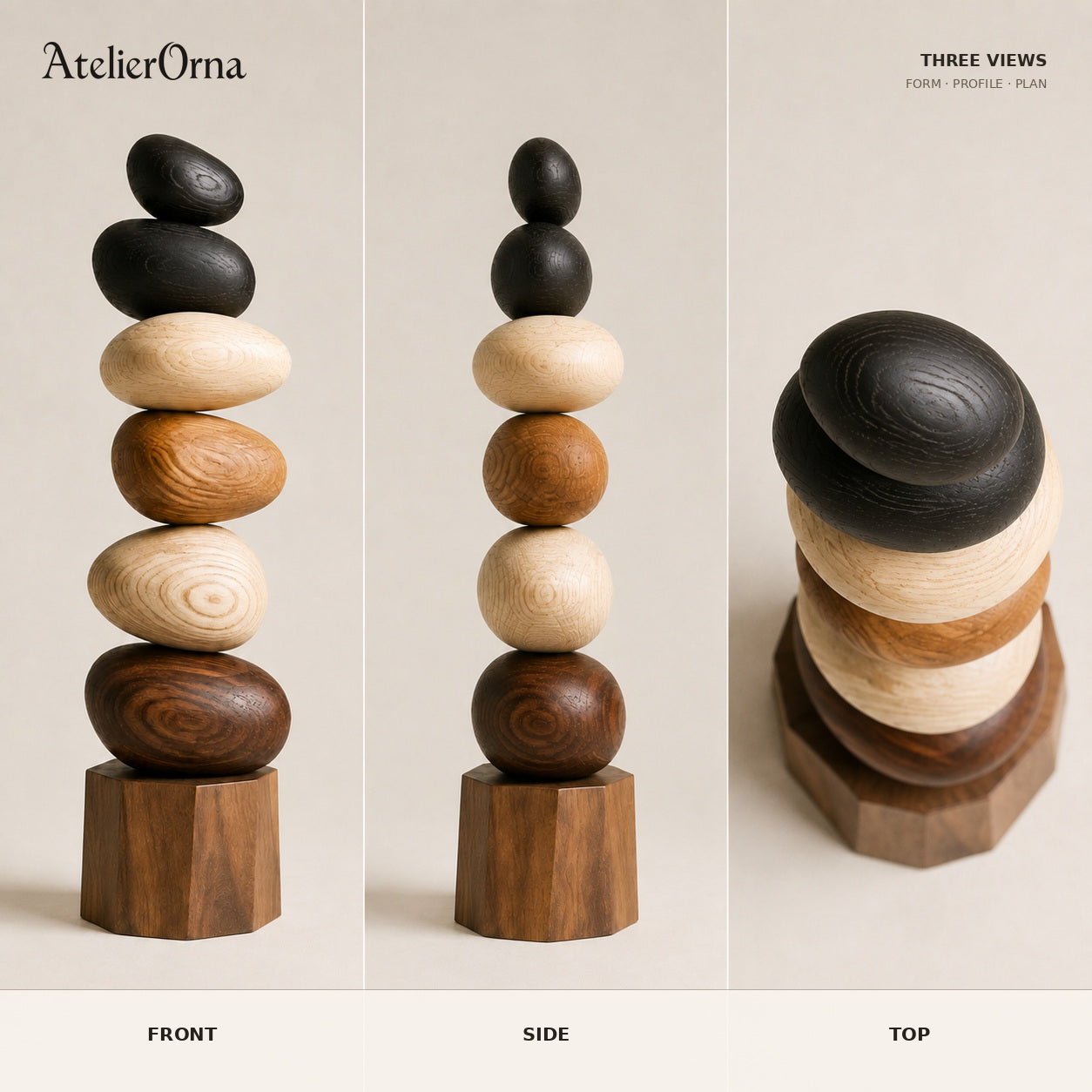 Large Wood Sculpture | Gradient Totem