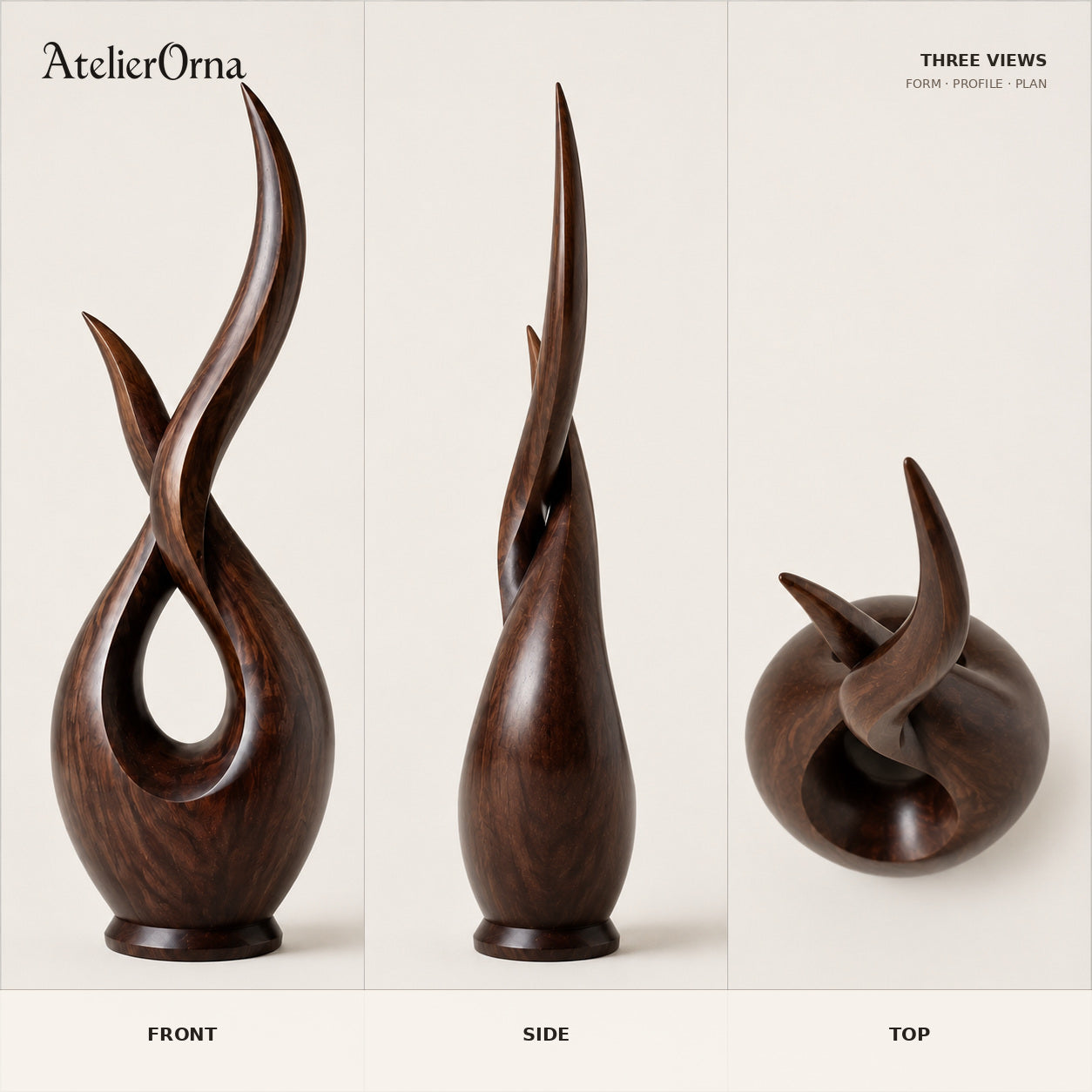Large Wood Sculpture | Infinity Flame Knot