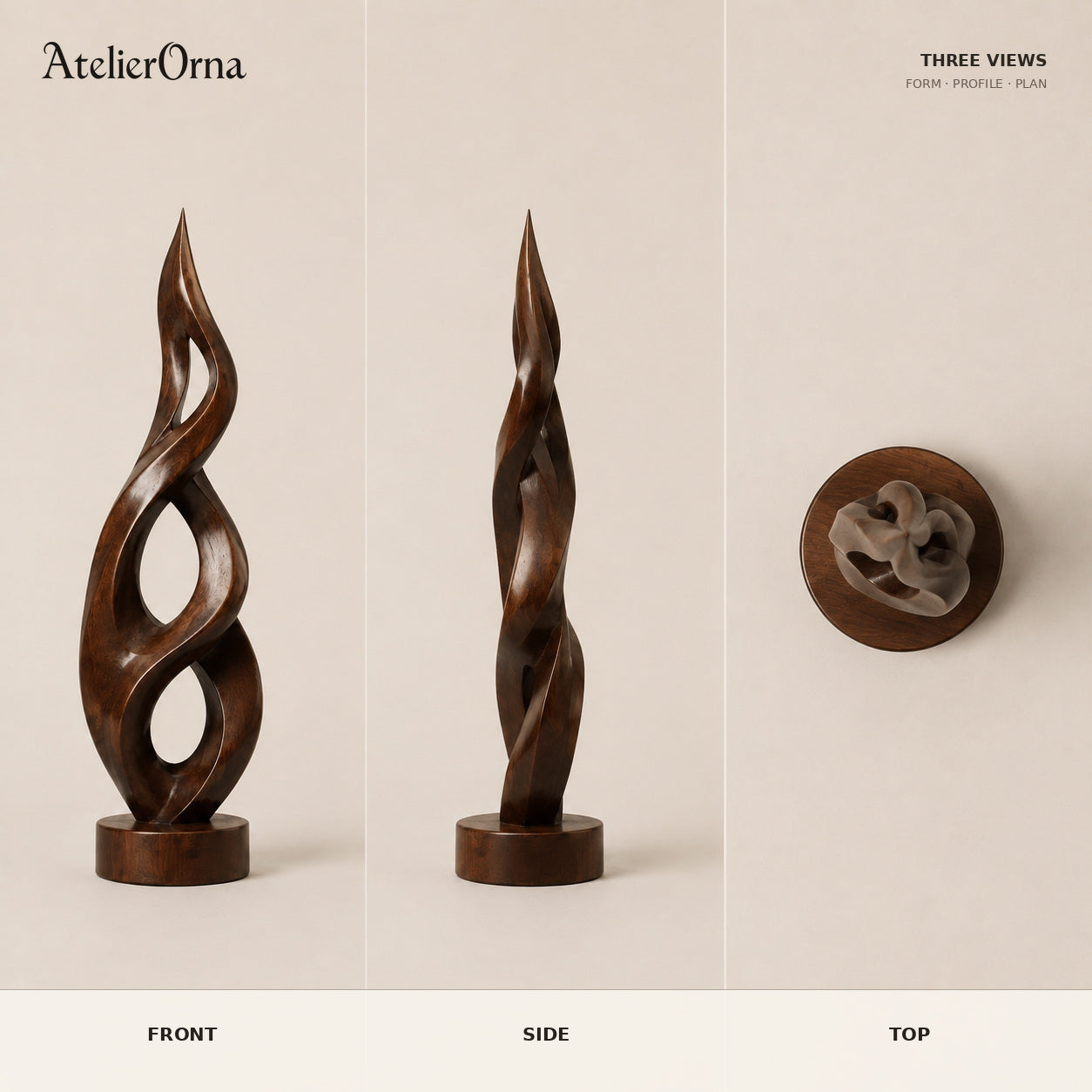 Large Wood Sculpture | Celestial Motion Form