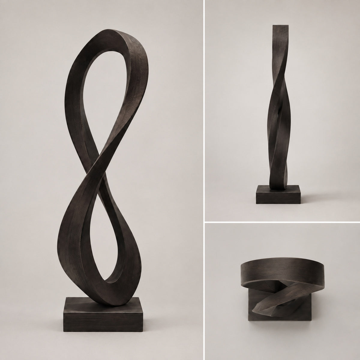 Large Wood Sculpture | Twisted Infinity Form