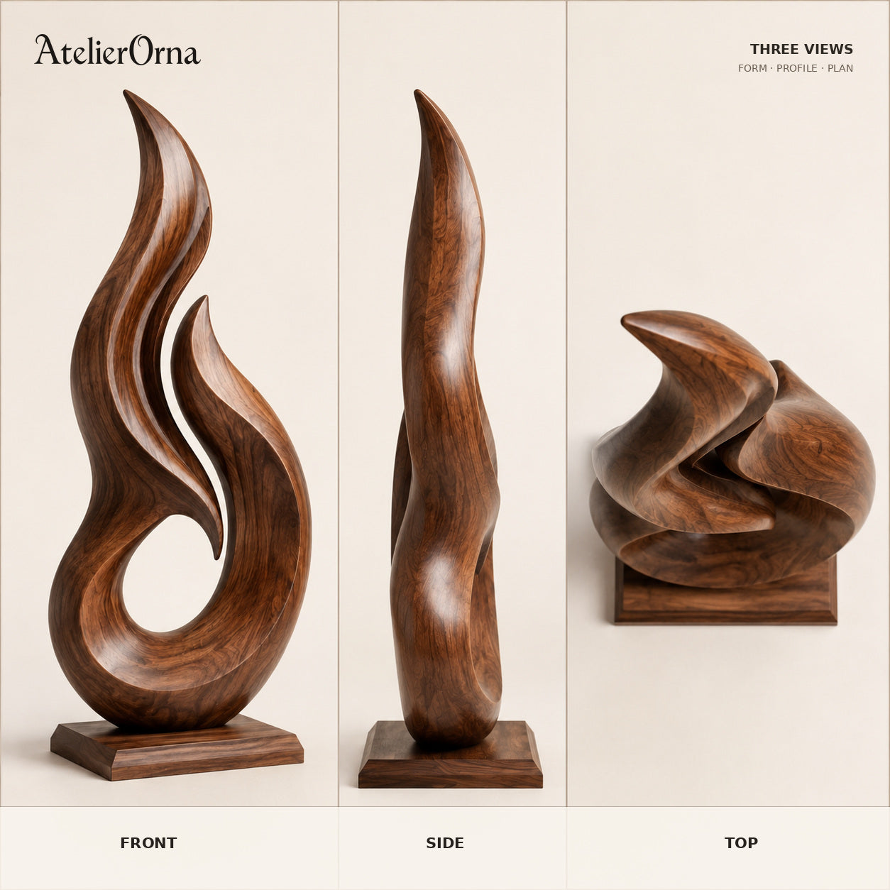 Large Wood Sculpture | Flame’s Embrace