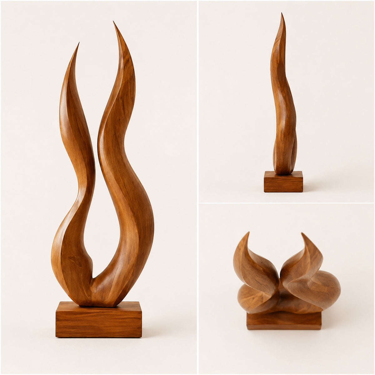 Large Wood Sculpture | Twin Flame Swell