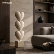 Large Wood Sculpture | Stacked Heart Serenity