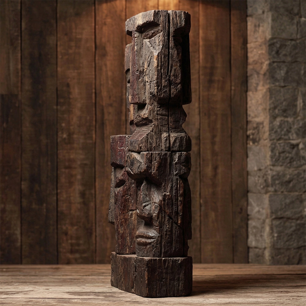 Faces of the Collective  | Wood Sculpture