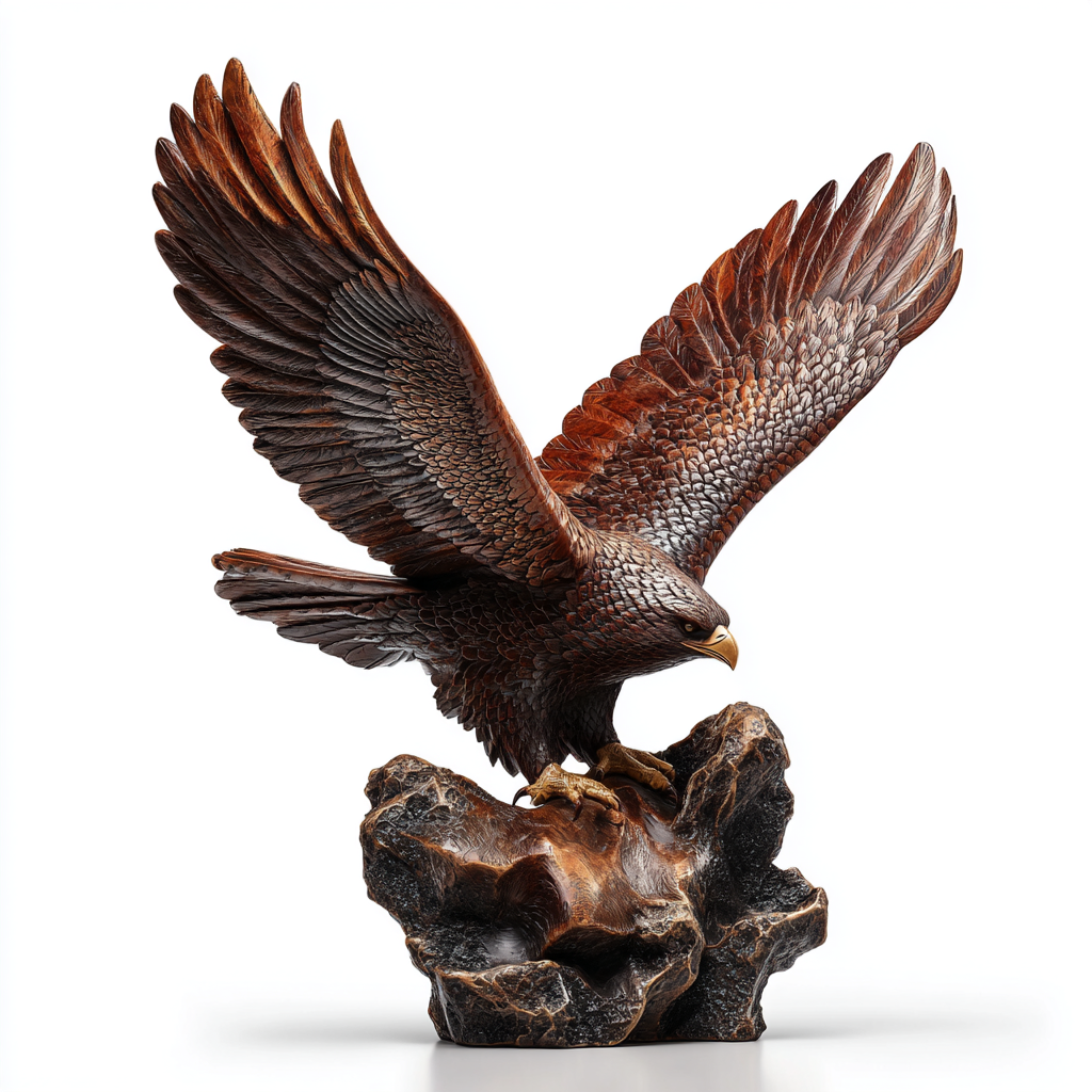Apex Predator: The Hand-Carved Soaring Eagle Sculpture | Wood Sculpture