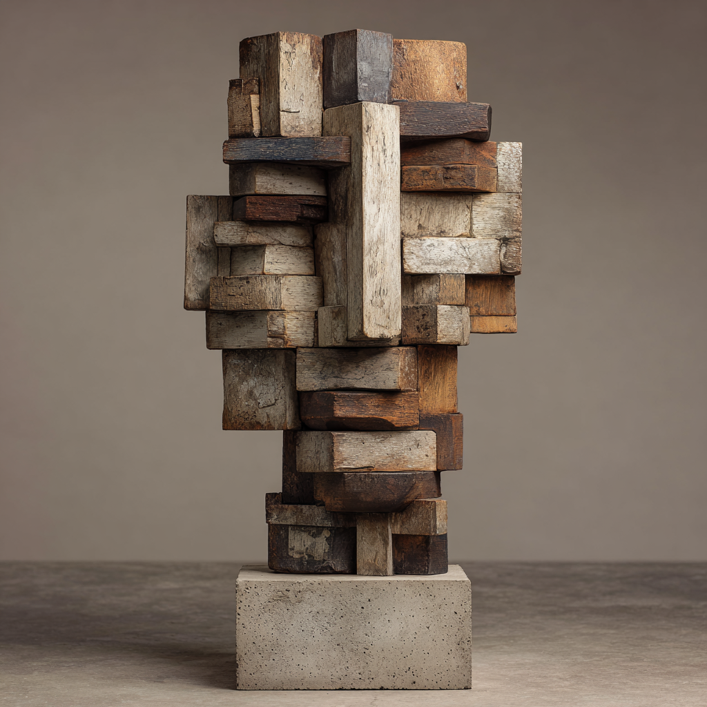 Totem of the Weathered Blocks｜ Wood Sculpture
