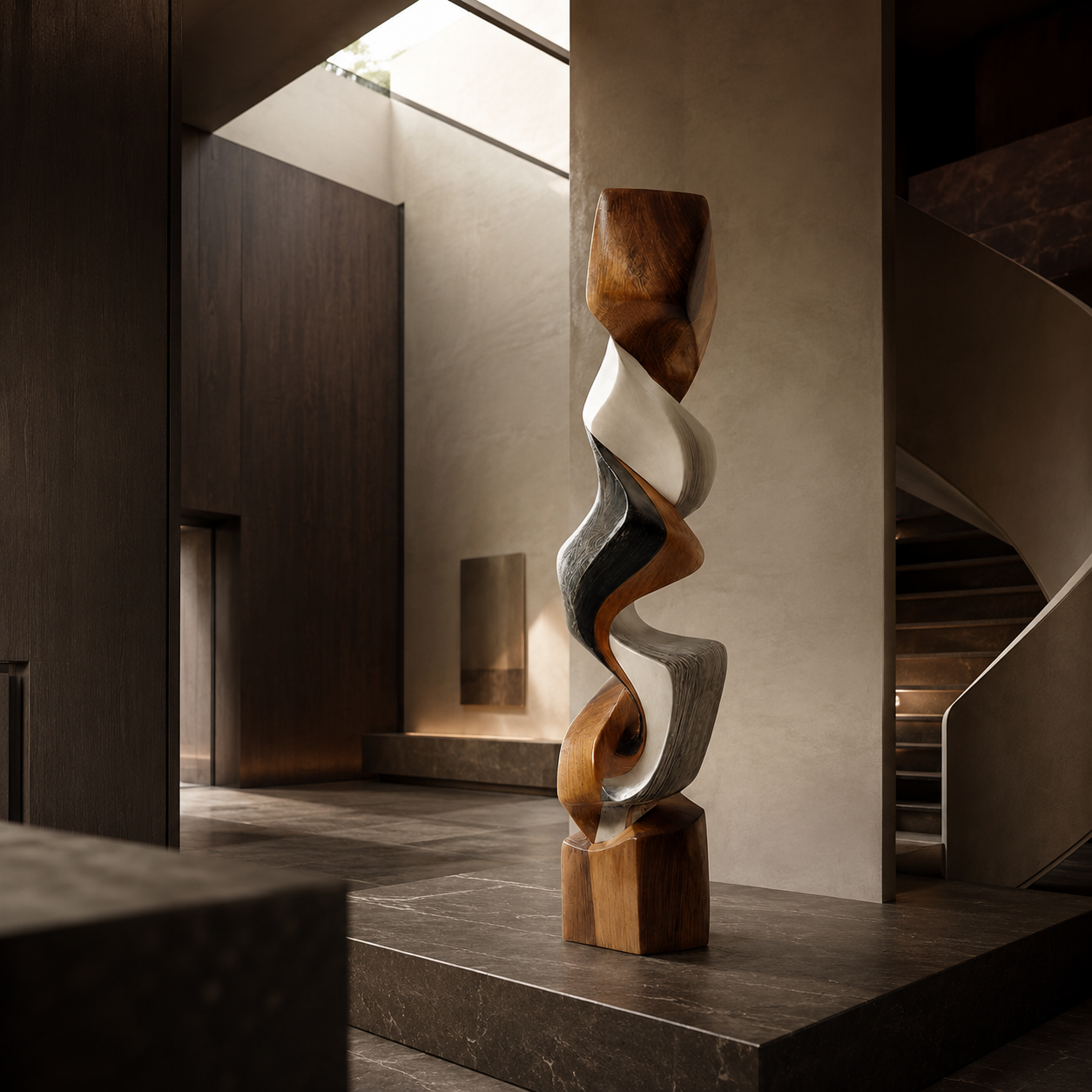 Vertical Flow | Wood Sculpture
