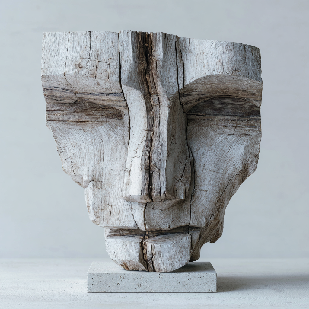 Ancient Echo: The Weathered Stump Visage｜ Wood Sculpture