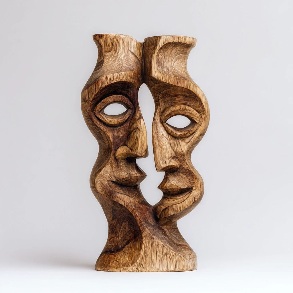 Duo of the Whispering Grain| Wood Sculpture