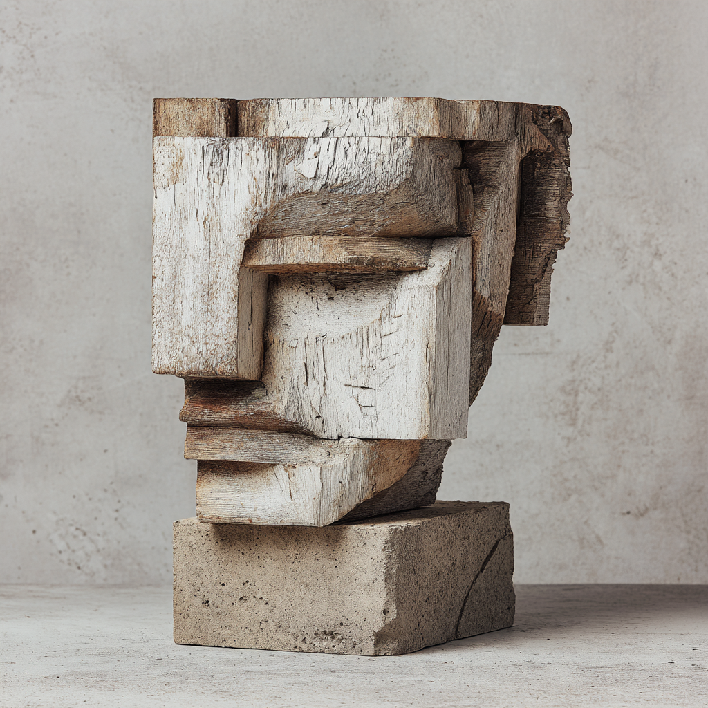 The Geometric Block Mask｜ Wood Sculpture
