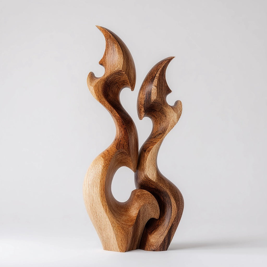 Sylvan Duality: The Entwined Spirits｜ Wood Sculpture