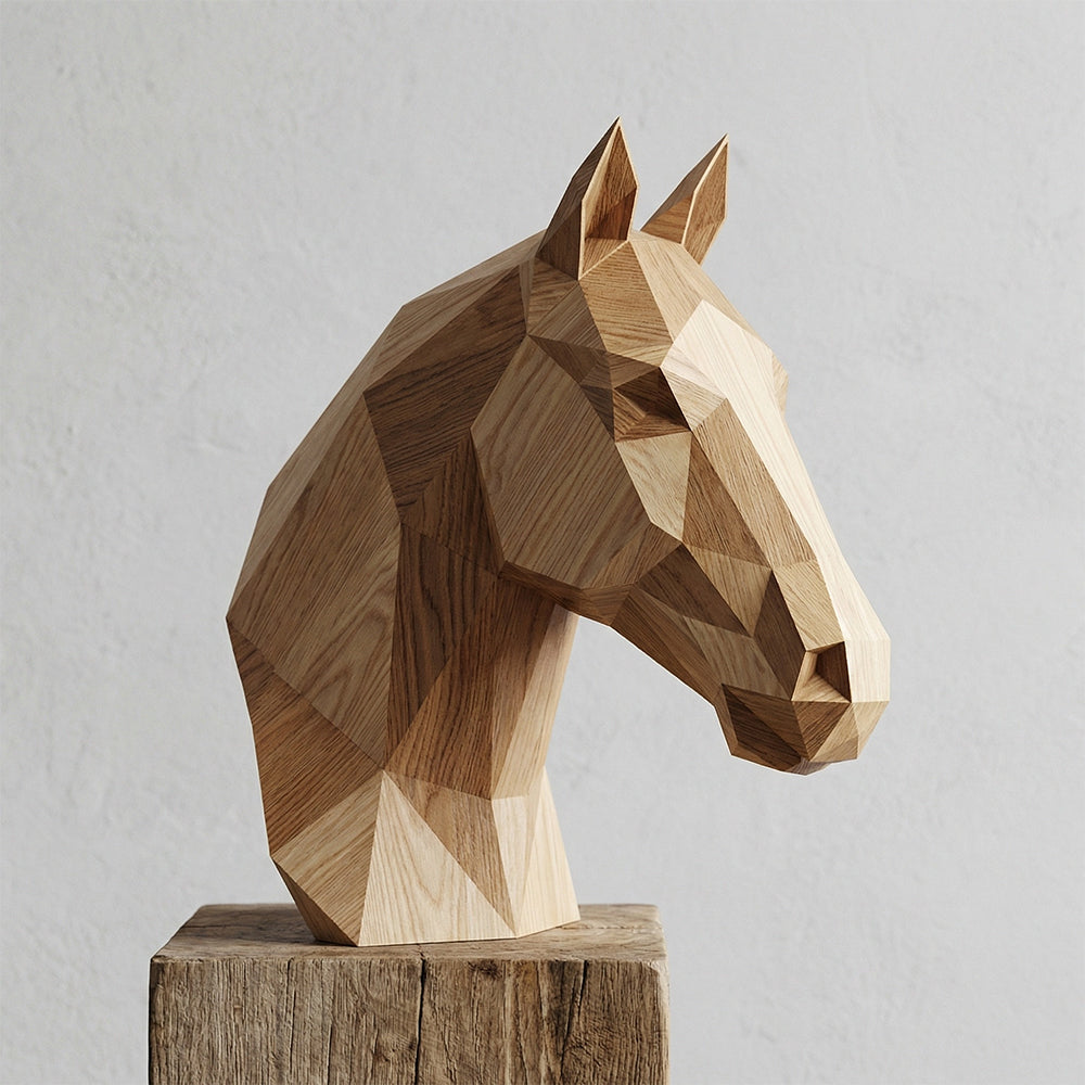 Geometric Steed | Wood Sculpture