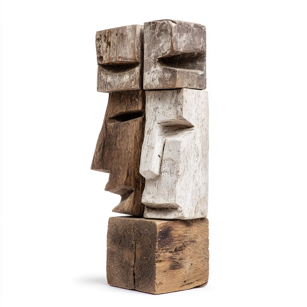 Five-Part Fragmented Totem Sculpture