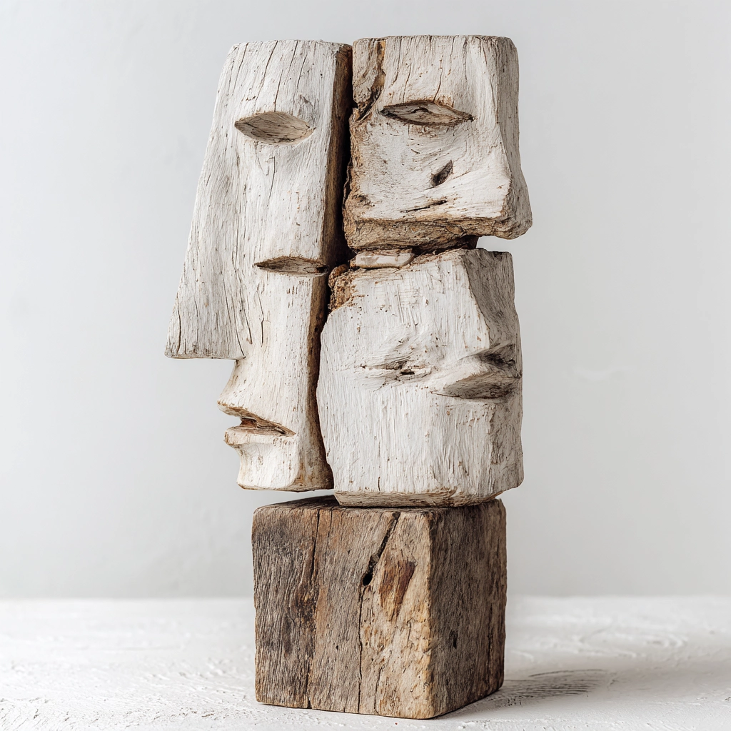 Quadruple Stacked Profile Totem Sculpture
