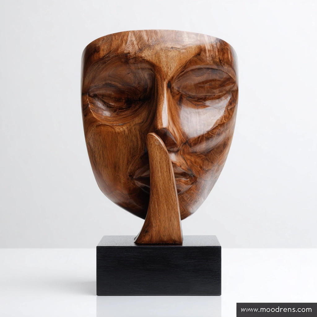 Polished Silence Visage Sculpture