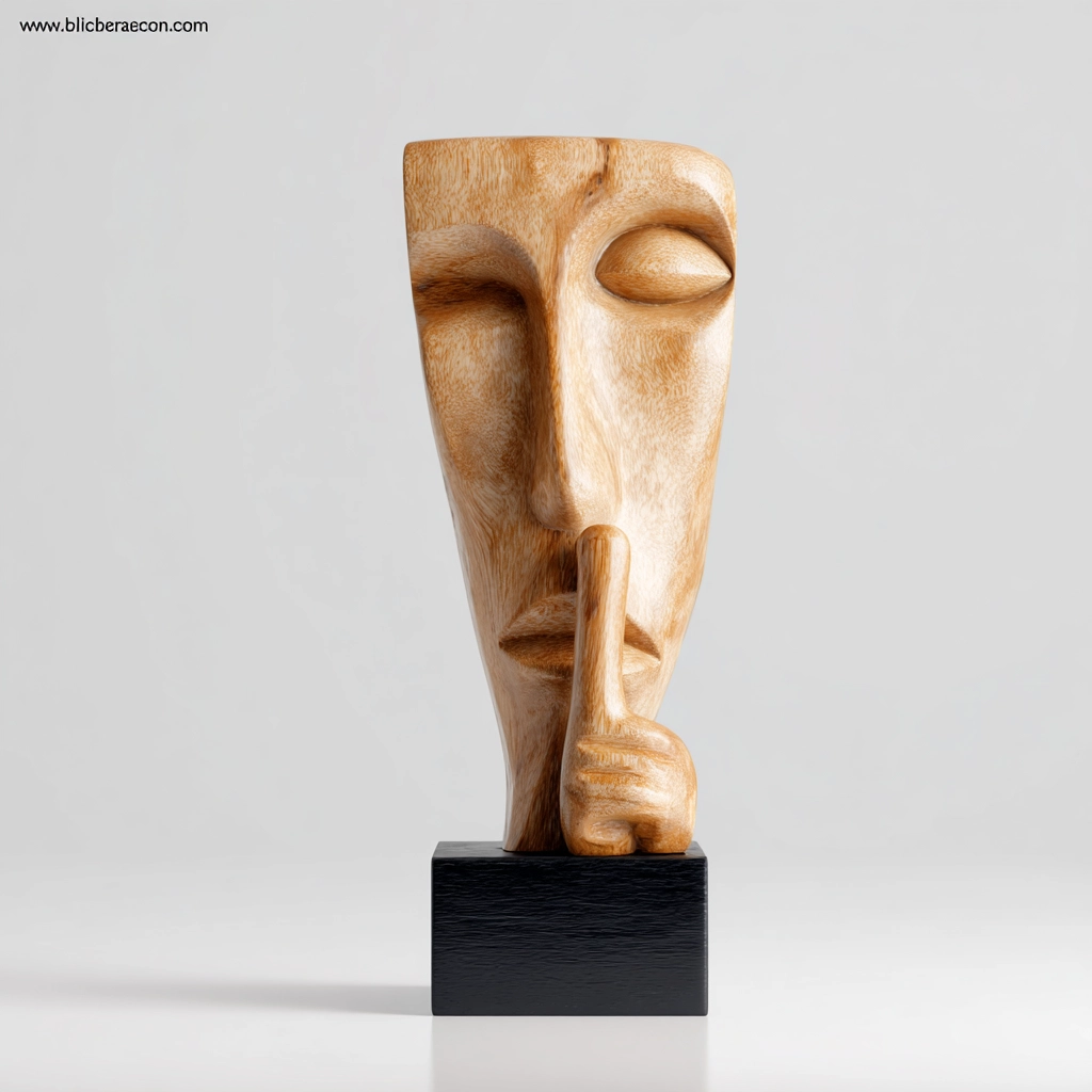 Elongated Silence Visage Sculpture